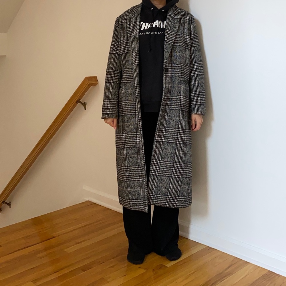 Korean Oversized Checker Coat